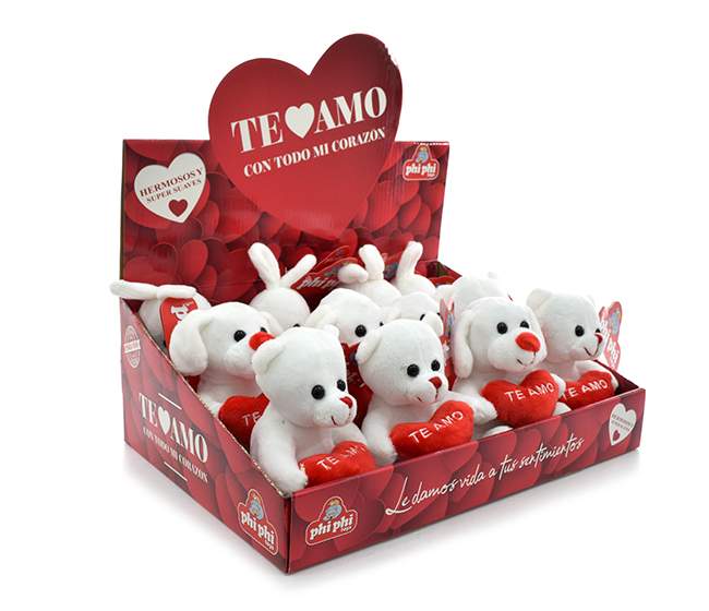 OSO PELUCHE SAN VALENTIN 3MODELOS 30CM